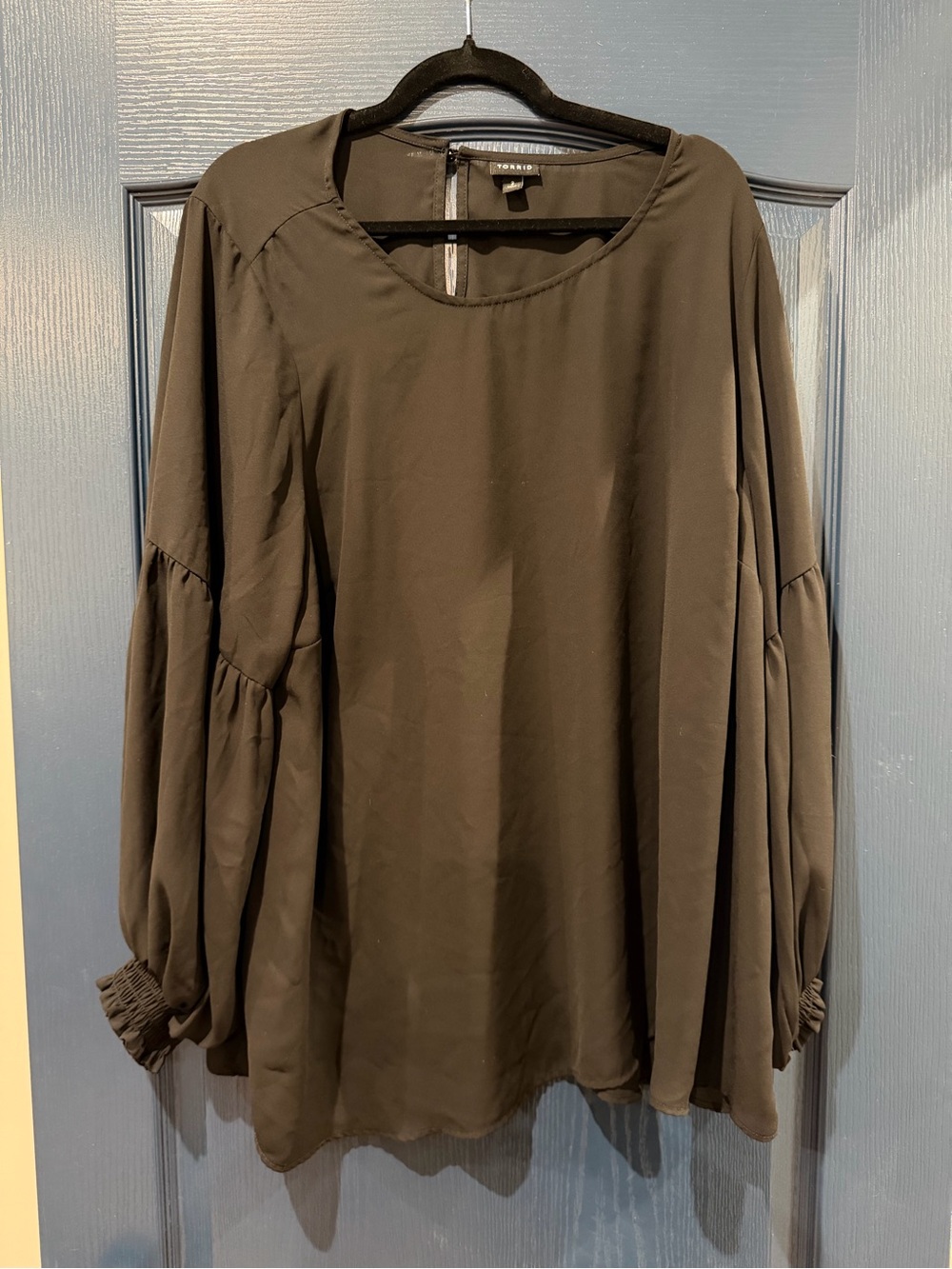 torrid Black Flowing Long-Sleeve Peasant Blouse
